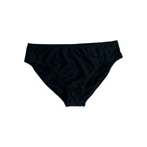 Women Black Solid Bikini Brief Swim Bottom Plus Size XXL Full Coverage Beach